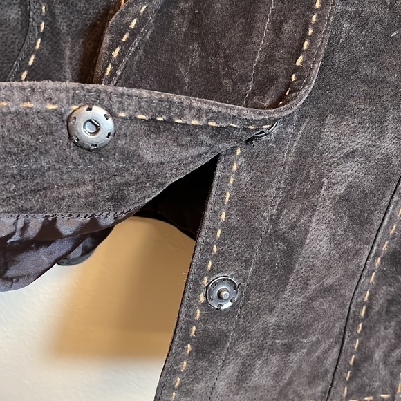 Coldwater Creek Dark Brown Leather Jacket with Embroidery - Picture 10 of 16